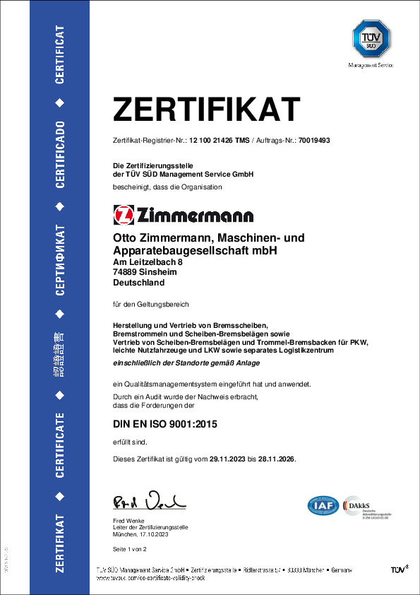Zertifikat ISO 9001 PDF