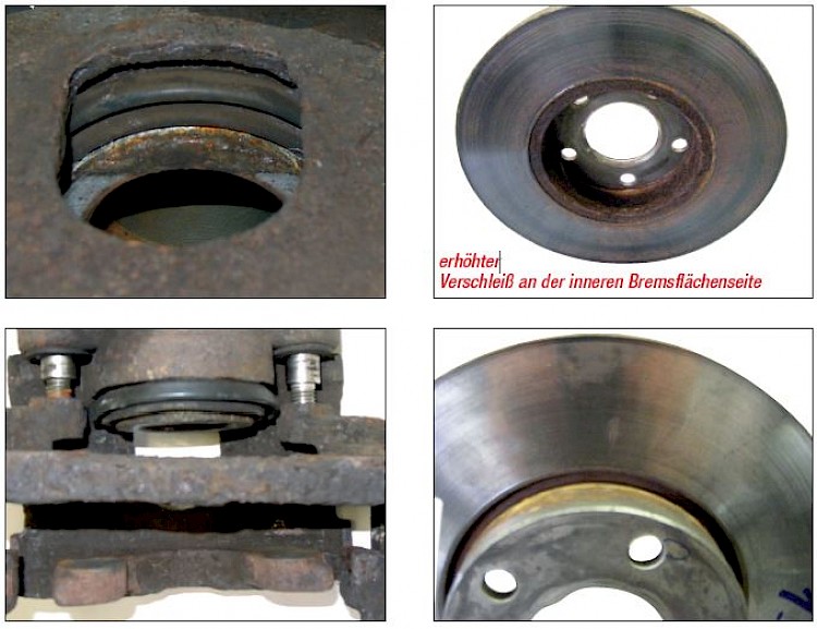 Uneven wear of braking surface